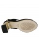 Sandale pour femmes en daim et daim imprimé scintillant noir talon 7 - Pointures disponibles:  32, 33, 34, 42, 43, 46