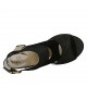 Sandalo da donna in camoscio e camoscio stampato glitterato nero tacco 7 - Misure disponibili: 32, 33, 34, 42, 43, 46