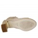 Zapato abierto para mujer con cremallera en gamuza perforada imprimida brillante rosa polvo tacon 7 - Tallas disponibles:  43, 46