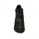 Scarpa aperta da donna con cerniera in camoscio forato stampato glitterato nero tacco 7 - Misure disponibili: 32, 33, 34, 43, 44, 45, 46