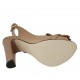 Sandalo da donna con plateau, catena e frange in pelle rosa beige tacco 11 - Misure disponibili: 32, 33, 34, 42