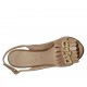 Sandalo da donna con plateau, catena e frange in pelle rosa beige tacco 11 - Misure disponibili: 32, 33, 34, 42