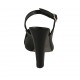 Sandalo da donna con plateau, catena e frange in pelle nera tacco 11 - Misure disponibili: 32, 33, 42, 46, 47