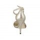 Chaussure ouverte pour femmes avec courroie en cuir lamé platine talon 11 - Pointures disponibles:  32, 42, 43, 44, 45, 46, 47