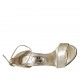 Scarpa aperta da donna con cinturino in pelle laminata platino tacco 11 - Misure disponibili: 32, 33, 34, 42, 43, 44, 45, 46, 47