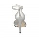 Scarpa aperta da donna con cinturino in pelle laminata argento tacco 11 - Misure disponibili: 32, 33, 34, 42, 43, 45, 46