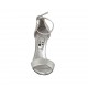 Scarpa aperta da donna con cinturino in pelle laminata argento tacco 11 - Misure disponibili: 32, 33, 34, 42, 43, 45, 46