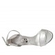 Offener Damenschuh mit Riem aus silberfarbenem laminiertem Leder Absatz 11 - Verfügbare Größen:  42, 43, 45, 46