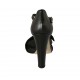 Scarpa aperta da donna con cinturino e fibbia in pelle nera tacco 11 - Misure disponibili: 32, 33, 34, 42, 43, 44, 45, 46, 47