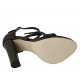 Scarpa aperta da donna con cinturino e fibbia in pelle nera tacco 11 - Misure disponibili: 32, 33, 34, 42, 43, 44, 45, 46, 47