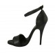 Chaussure ouverte pour femmes avec courroie en cuir noir talon 11 - Pointures disponibles:  46, 47
