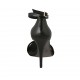 Scarpa aperta da donna con cinturino in pelle nera tacco 11 - Misure disponibili: 32, 33, 34, 42, 43, 45, 46, 47