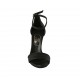 Scarpa aperta da donna con cinturino in pelle nera tacco 11 - Misure disponibili: 32, 33, 34, 42, 43, 45, 46, 47