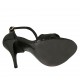 Scarpa aperta da donna con cinturino in pelle nera tacco 11 - Misure disponibili: 32, 33, 34, 42, 43, 45, 46, 47