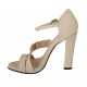 Chaussure ouverte pour femmes avec courroie et boucle en cuir nue talon 11 - Pointures disponibles:  32, 33, 34, 42, 43, 46, 47