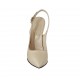 Slingback für Damen mit Plateau aus perligem nudefarbenem Leder Absatz 12 - Verfügbare Größen:  33, 34, 43, 44, 45