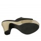 Sabo abierto para mujer en piel negra y charol oro con plataforma y tacon 10 - Tallas disponibles:  33, 34, 42, 43