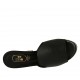 Sabo abierto para mujer en piel negra y charol oro con plataforma y tacon 10 - Tallas disponibles:  33, 34, 42, 43