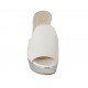 Woman's open mule in white leather and silver patent leather with platform and heel 10 - Available sizes:  34, 42, 43, 44