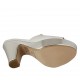 Sabo abierto para mujer en piel blanca y charol plateado con plataforma y tacon 10 - Tallas disponibles:  34, 42, 43, 44