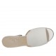 Woman's open mule in white leather and silver patent leather with platform and heel 10 - Available sizes:  34, 42, 43, 44