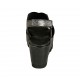 Sandalo da donna con elastico, plateau e velcro in pelle laminata nera brillante zeppa 6 - Misure disponibili: 43, 44, 45