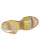 Sandale pour femmes avec plateforme et courroie en daim jaune, cuir lamé jaune et platine et talon compensé multicouleur 9 - Pointures disponibles:  32, 33, 34, 42, 43, 44