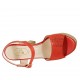 Woman's strap sandal with platform in red printed laminated suede heel 12 - Available sizes:  32, 33, 34, 42, 43, 44