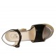 Sandale pour femmes avec courroie et plateforme en daim lamé et imprimé noir talon 12 - Pointures disponibles:  31, 32, 33, 34, 42, 43, 44