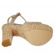 Sandale pour femmes avec courroie et plateforme en daim lamé et imprimé platine talon 12 - Pointures disponibles:  34, 42, 43, 44