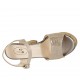 Sandale pour femmes avec courroie et plateforme en daim lamé et imprimé platine talon 12 - Pointures disponibles:  34, 42, 43, 44