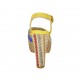 Sandalo con cinturino da donna con plateau in camoscio giallo, vernice olografica multicolore e tessuto multicolore tacco 12 - Misure disponibili: 31, 32, 34, 42, 43, 44