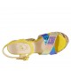 Sandale pour femmes avec courroie et plateforme en daim jaune, cuir verni holographique et tissu multicouleur talon 12 - Pointures disponibles:  31, 32, 34, 42, 43, 44