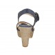 Sandalo da donna in camoscio stampato laminato blu con cinturino, plateau e zeppa 10 - Misure disponibili: 32, 34, 42, 43, 44
