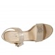 Sandalo da donna in camoscio stampato laminato taupe con cinturino, plateau e zeppa 10 - Misure disponibili: 32, 33, 34, 42, 43, 44, 45
