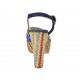 Sandalo con cinturino da donna con plateau in camoscio blu, vernice olografica multicolore e tessuto multicolore tacco 12 - Misure disponibili: 31, 32, 33, 34, 42, 43, 44, 45