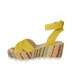 Sandalia para mujer con plataforma y cinturon en gamuza amarillo y cuña multicolor 6 - Tallas disponibles:  42