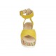 Sandalo con cinturino e plateau in camoscio giallo con zeppa rivestita multicolore 6 - Misure disponibili: 31, 34, 42, 43, 44, 45