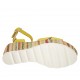 Sandalo con cinturino e plateau in camoscio giallo con zeppa rivestita multicolore 6 - Misure disponibili: 31, 34, 42, 43, 44, 45