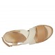 Sandalo da donna con elastico, plateau e velcro in pelle color cuoio zeppa 6 - Misure disponibili: 31, 33, 34, 42, 43, 44, 45, 46