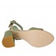 Woman's sandal with anklestrap in green and platinum laminated leather heel 7 - Available sizes:  31, 42, 43