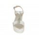 Sandalo da donna in pelle bianca e vernice stampata argento con plateau e zeppa 6 - Misure disponibili: 31, 32, 43, 44, 45, 46