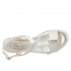 Sandalia para mujer en piel blanca y charol imprimido plateado con plataforma y cuña 6 - Tallas disponibles:  43, 44, 45