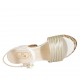 Sandale pour femmes avec courroie et plateforme en cuir blanc et lamé platine et tissu multicouleur talon 12 - Pointures disponibles:  31, 32, 33, 34, 42, 43, 44