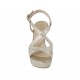 Sandale pour femmes avec plateforme en daim beige imprimé platine talon 10 - Pointures disponibles:  33, 34, 42, 43, 44
