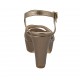 Sandalo con cinturino da donna con plateau in pelle laminata bronzo tacco 10 - Misure disponibili: 32, 33, 34, 42, 43