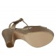 Sandalo con cinturino da donna con plateau in pelle laminata bronzo tacco 10 - Misure disponibili: 32, 33, 34, 42, 43