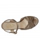 Sandalo con cinturino da donna con plateau in pelle laminata bronzo tacco 10 - Misure disponibili: 32, 33, 34, 42, 43