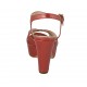 Sandale pour femmes avec courroie et plateforme en cuir lamé rouge talon 10 - Pointures disponibles:  32, 33, 34, 43