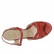 Sandalia para mujer con cinturon y plataforma en piel laminada roja tacon 10 - Tallas disponibles:  32, 33, 34, 43